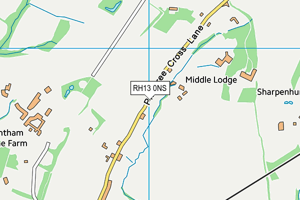 RH13 0NS map - OS VectorMap District (Ordnance Survey)