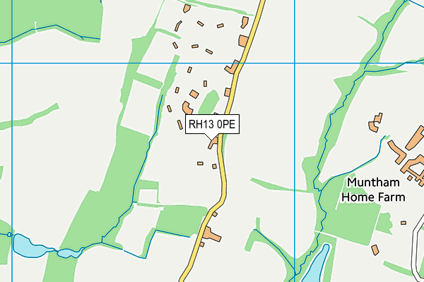 RH13 0PE map - OS VectorMap District (Ordnance Survey)