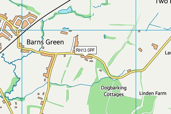 RH13 0PF map - OS VectorMap District (Ordnance Survey)