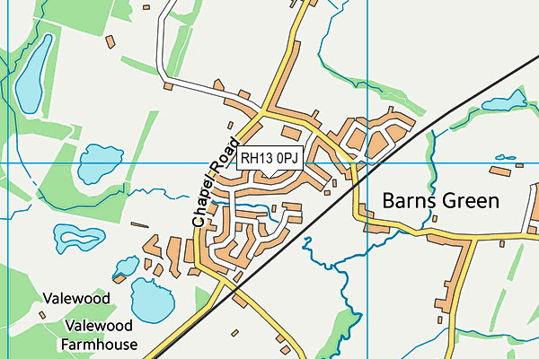 Barns Green Primary School map (RH13 0PJ) - OS VectorMap District (Ordnance Survey)