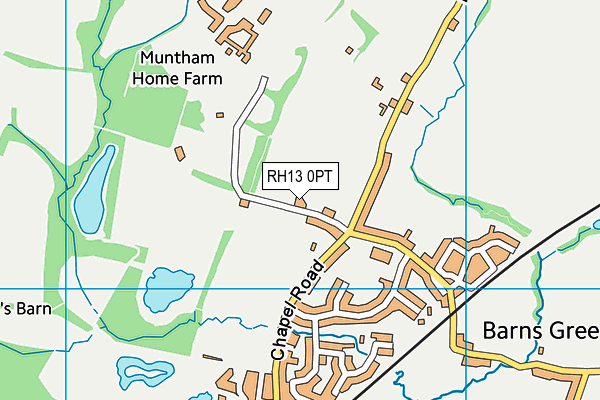 RH13 0PT map - OS VectorMap District (Ordnance Survey)