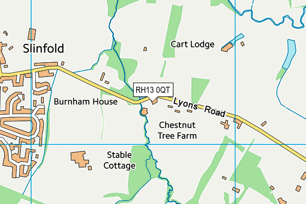 RH13 0QT map - OS VectorMap District (Ordnance Survey)