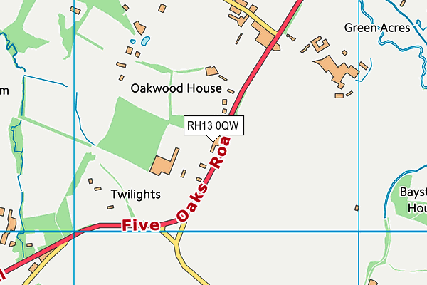 RH13 0QW map - OS VectorMap District (Ordnance Survey)