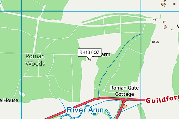 RH13 0QZ map - OS VectorMap District (Ordnance Survey)