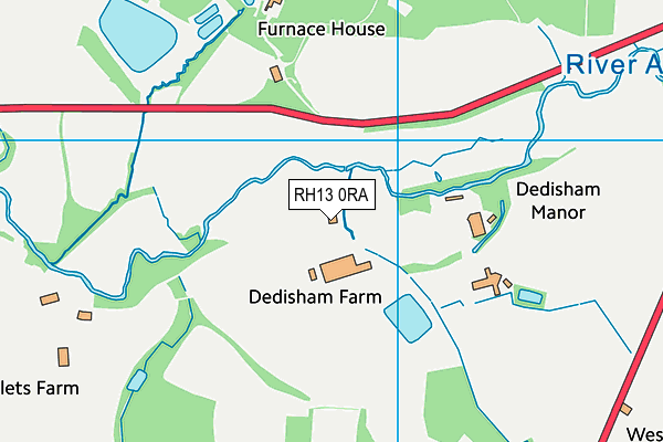 RH13 0RA map - OS VectorMap District (Ordnance Survey)