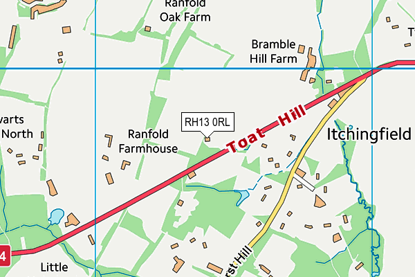 RH13 0RL map - OS VectorMap District (Ordnance Survey)