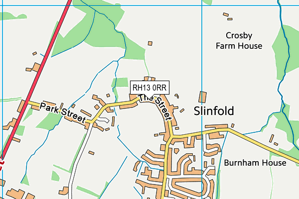 Slinfold CofE Primary School and Pre School map (RH13 0RR) - OS VectorMap District (Ordnance Survey)
