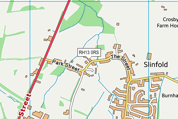 RH13 0RS map - OS VectorMap District (Ordnance Survey)