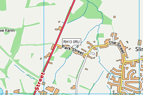 RH13 0RU map - OS VectorMap District (Ordnance Survey)