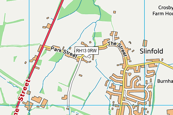 RH13 0RW map - OS VectorMap District (Ordnance Survey)