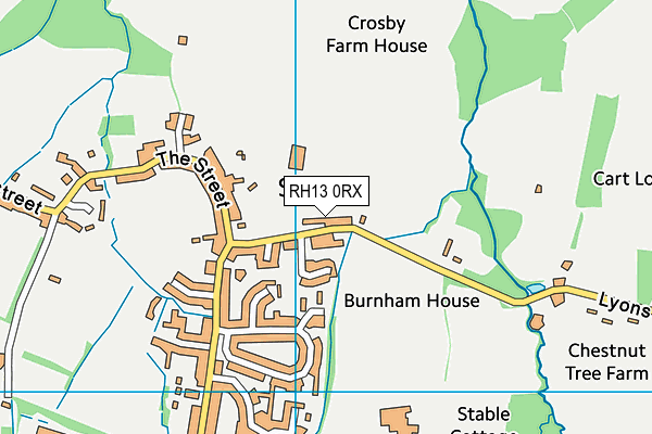 RH13 0RX map - OS VectorMap District (Ordnance Survey)