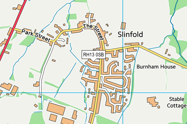 RH13 0SB map - OS VectorMap District (Ordnance Survey)