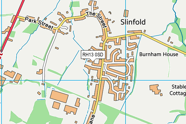 RH13 0SD map - OS VectorMap District (Ordnance Survey)