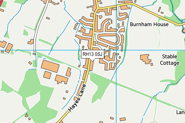 RH13 0SJ map - OS VectorMap District (Ordnance Survey)