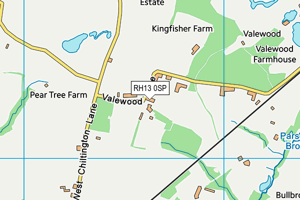 RH13 0SP map - OS VectorMap District (Ordnance Survey)