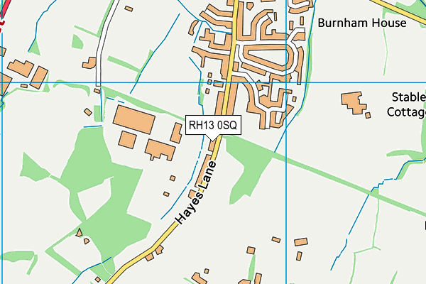 RH13 0SQ map - OS VectorMap District (Ordnance Survey)