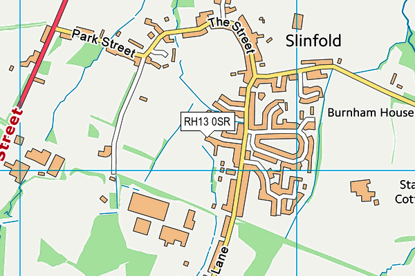 RH13 0SR map - OS VectorMap District (Ordnance Survey)