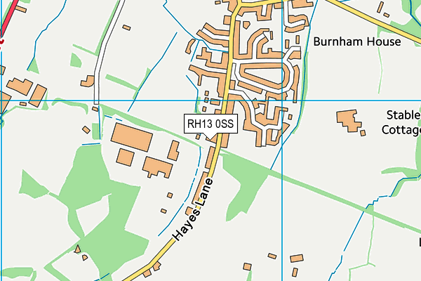 RH13 0SS map - OS VectorMap District (Ordnance Survey)