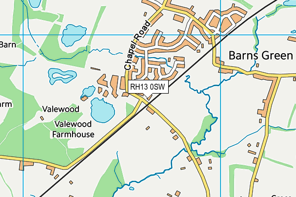 RH13 0SW map - OS VectorMap District (Ordnance Survey)