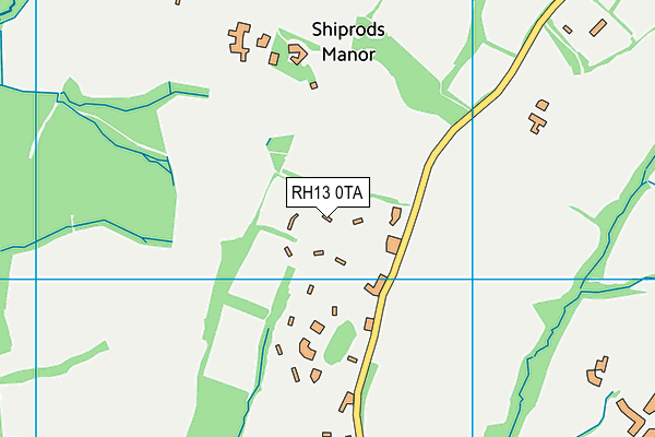 RH13 0TA map - OS VectorMap District (Ordnance Survey)