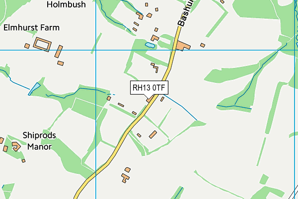 RH13 0TF map - OS VectorMap District (Ordnance Survey)