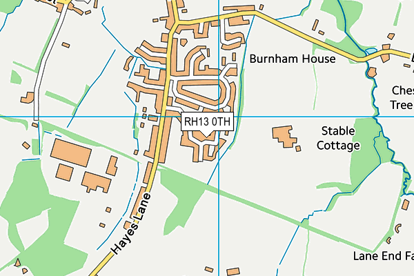 RH13 0TH map - OS VectorMap District (Ordnance Survey)