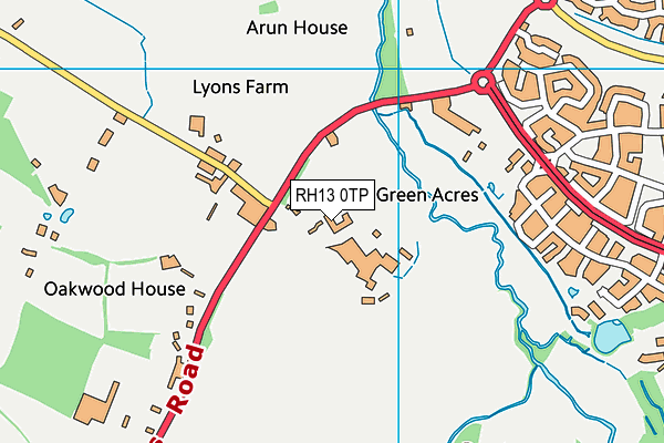 RH13 0TP map - OS VectorMap District (Ordnance Survey)