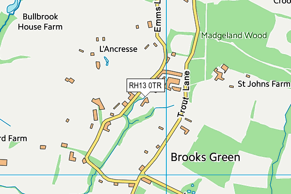 RH13 0TR map - OS VectorMap District (Ordnance Survey)