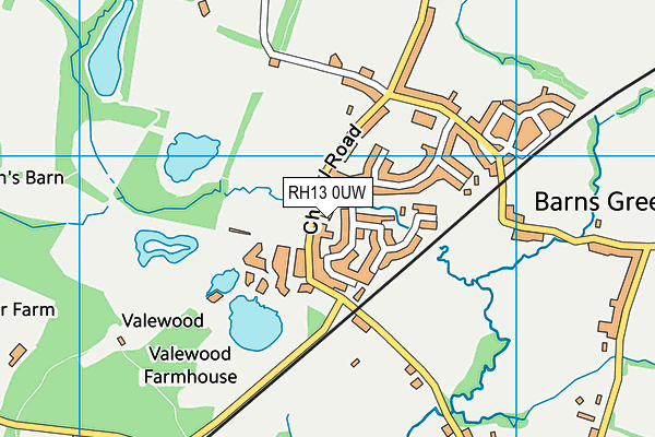 RH13 0UW map - OS VectorMap District (Ordnance Survey)