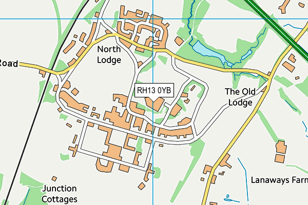 RH13 0YB map - OS VectorMap District (Ordnance Survey)