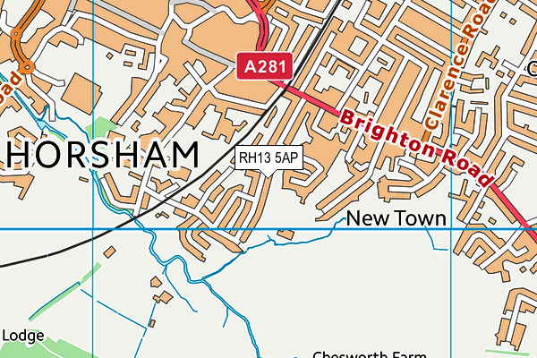 RH13 5AP map - OS VectorMap District (Ordnance Survey)