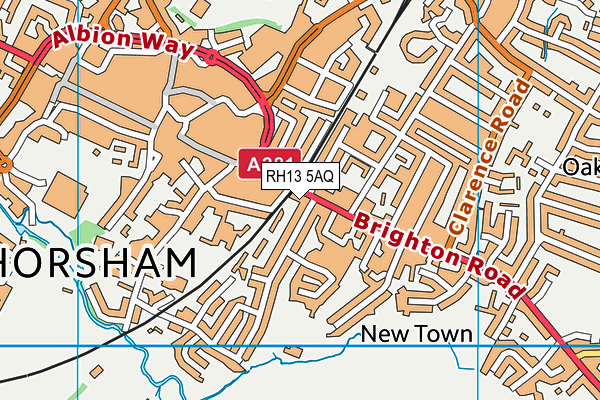 RH13 5AQ map - OS VectorMap District (Ordnance Survey)