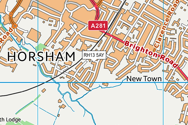 RH13 5AY map - OS VectorMap District (Ordnance Survey)