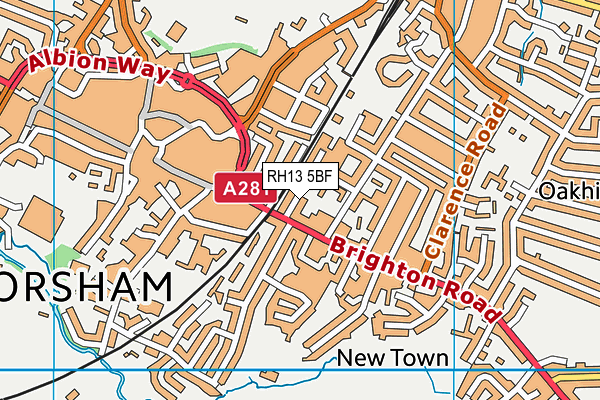 RH13 5BF map - OS VectorMap District (Ordnance Survey)