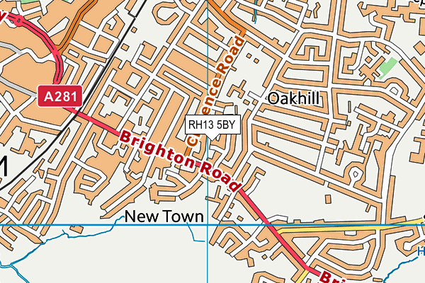 RH13 5BY map - OS VectorMap District (Ordnance Survey)