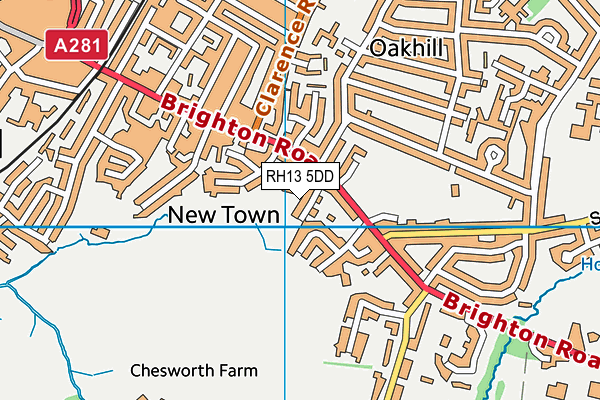 RH13 5DD map - OS VectorMap District (Ordnance Survey)