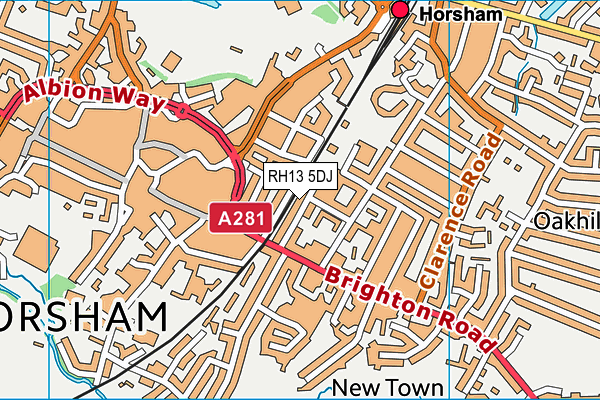 RH13 5DJ map - OS VectorMap District (Ordnance Survey)