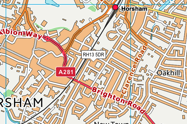 RH13 5DR map - OS VectorMap District (Ordnance Survey)