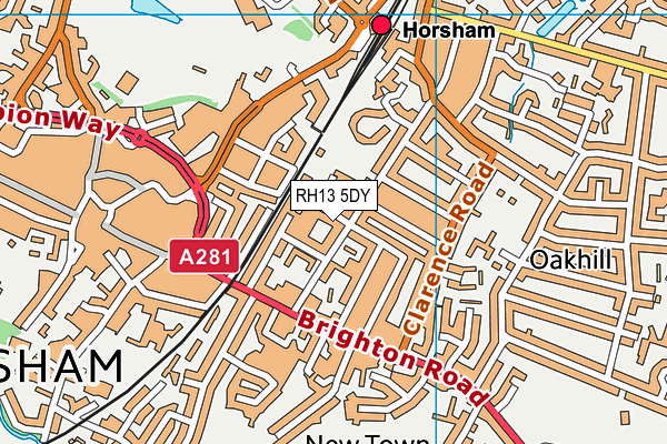 RH13 5DY map - OS VectorMap District (Ordnance Survey)