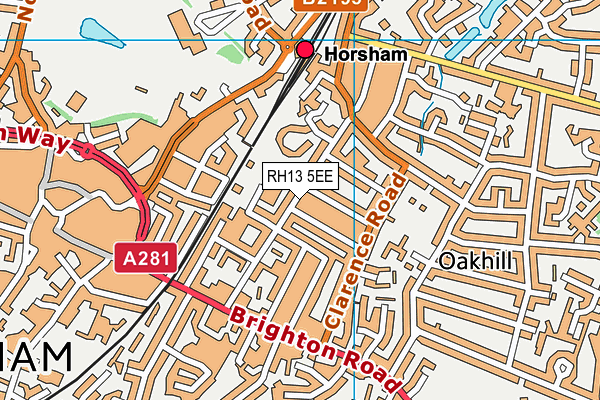 RH13 5EE map - OS VectorMap District (Ordnance Survey)