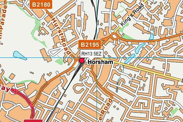 RH13 5EZ map - OS VectorMap District (Ordnance Survey)