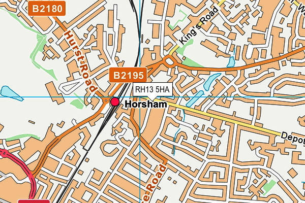 RH13 5HA map - OS VectorMap District (Ordnance Survey)