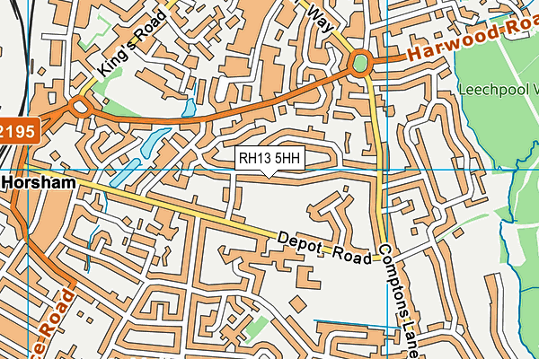 RH13 5HH map - OS VectorMap District (Ordnance Survey)
