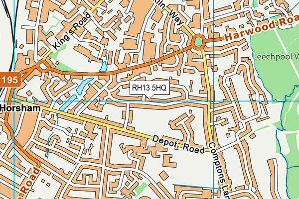 RH13 5HQ map - OS VectorMap District (Ordnance Survey)