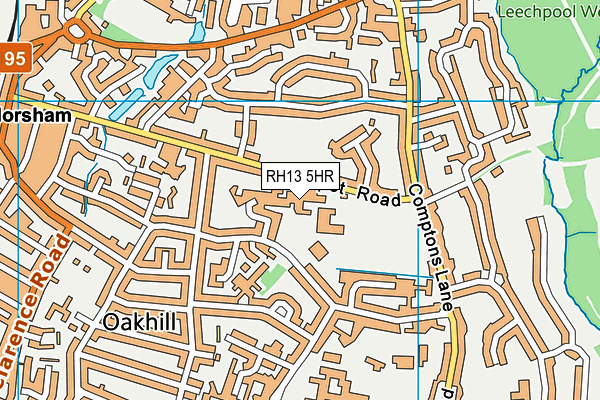 Milais School map (RH13 5HR) - OS VectorMap District (Ordnance Survey)