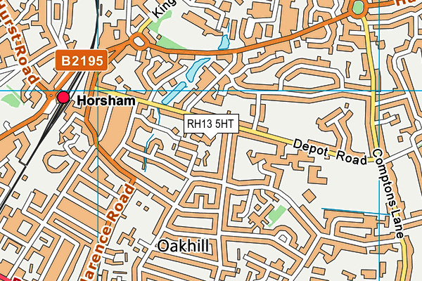 RH13 5HT map - OS VectorMap District (Ordnance Survey)