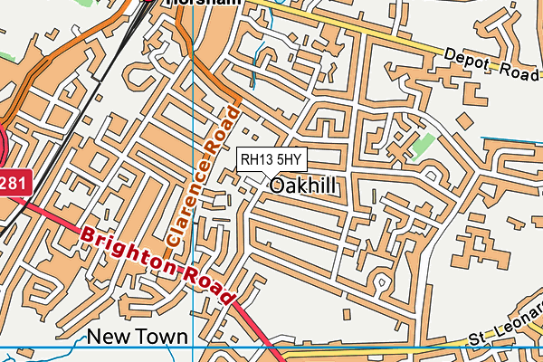 RH13 5HY map - OS VectorMap District (Ordnance Survey)