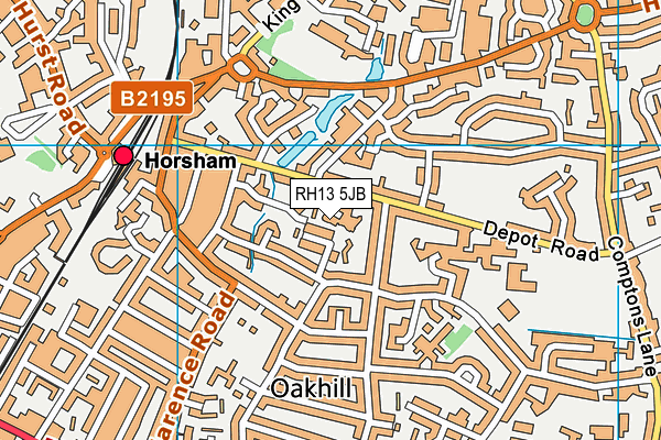 RH13 5JB map - OS VectorMap District (Ordnance Survey)