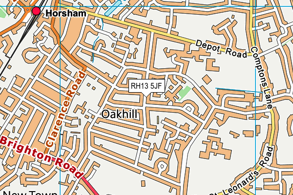 RH13 5JF map - OS VectorMap District (Ordnance Survey)