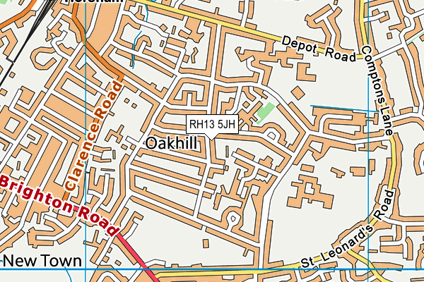 RH13 5JH map - OS VectorMap District (Ordnance Survey)